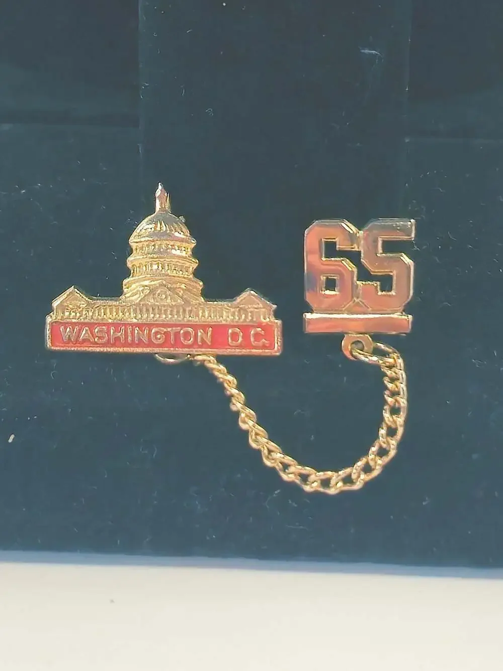 Vintage 1965 Washington D.C. US Capitol Building Souvenir Lapel Pin